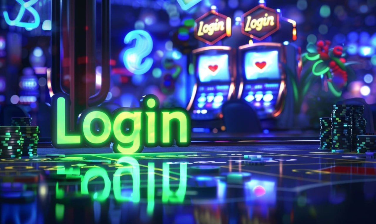 Instruksi deposit mobile dengan tampilan neon